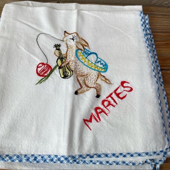 Kitchen Vintage Days Of The Week Spanish Dish Towels Poshmark